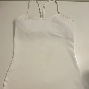 Lululemon White Power Y Luon Tank Top